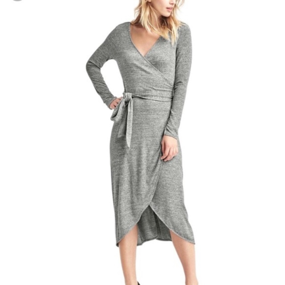 Gap knit wrap midi dress